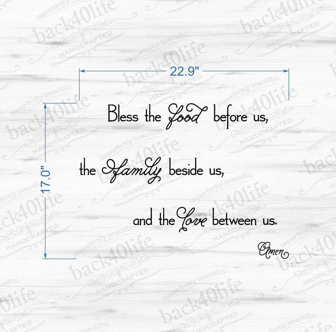 Bless the Food Vinyl Wall Decal (I-034)