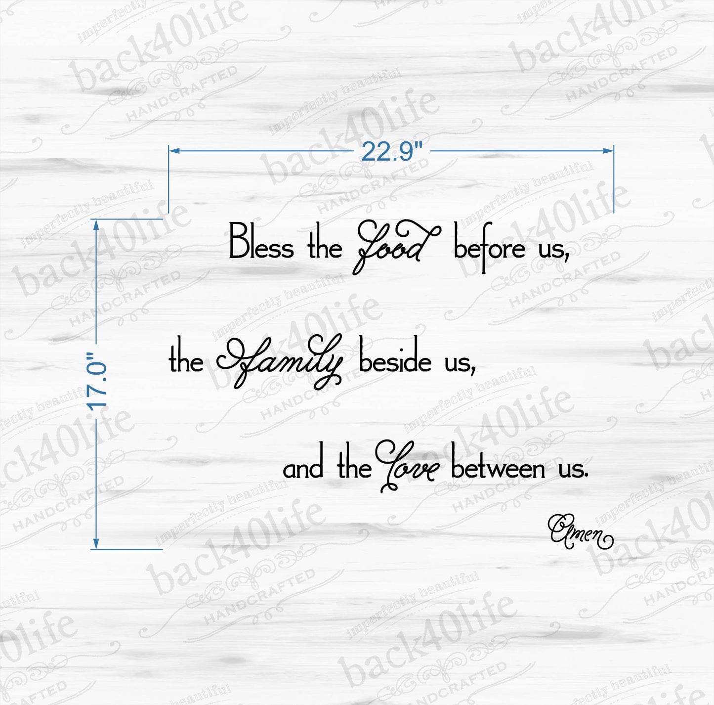 Bless the Food Vinyl Wall Decal (I-034)