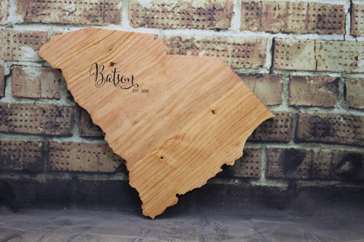 Wooden State Cutout Wedding Guestbook (W-077)