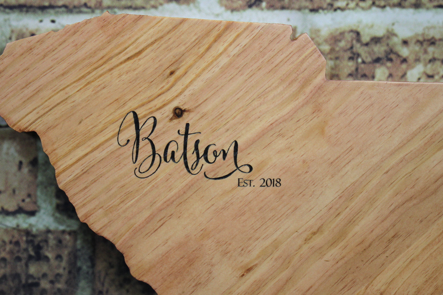 Wooden State Cutout Wedding Guestbook (W-077)