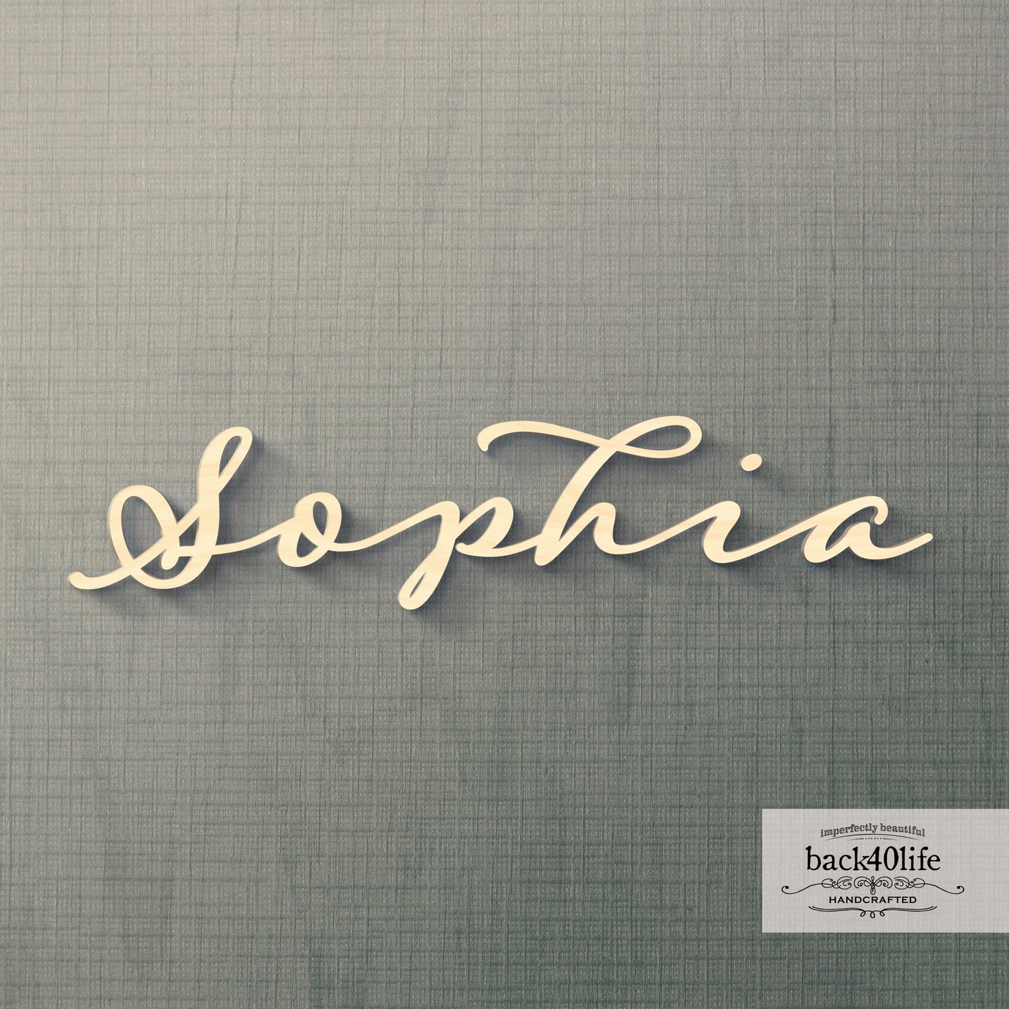 Custom Wooden Name Cutout Sign - Personalized Word Name Phrase Cutout for Boys and Girls (Inquisitive Font) | Back40Life