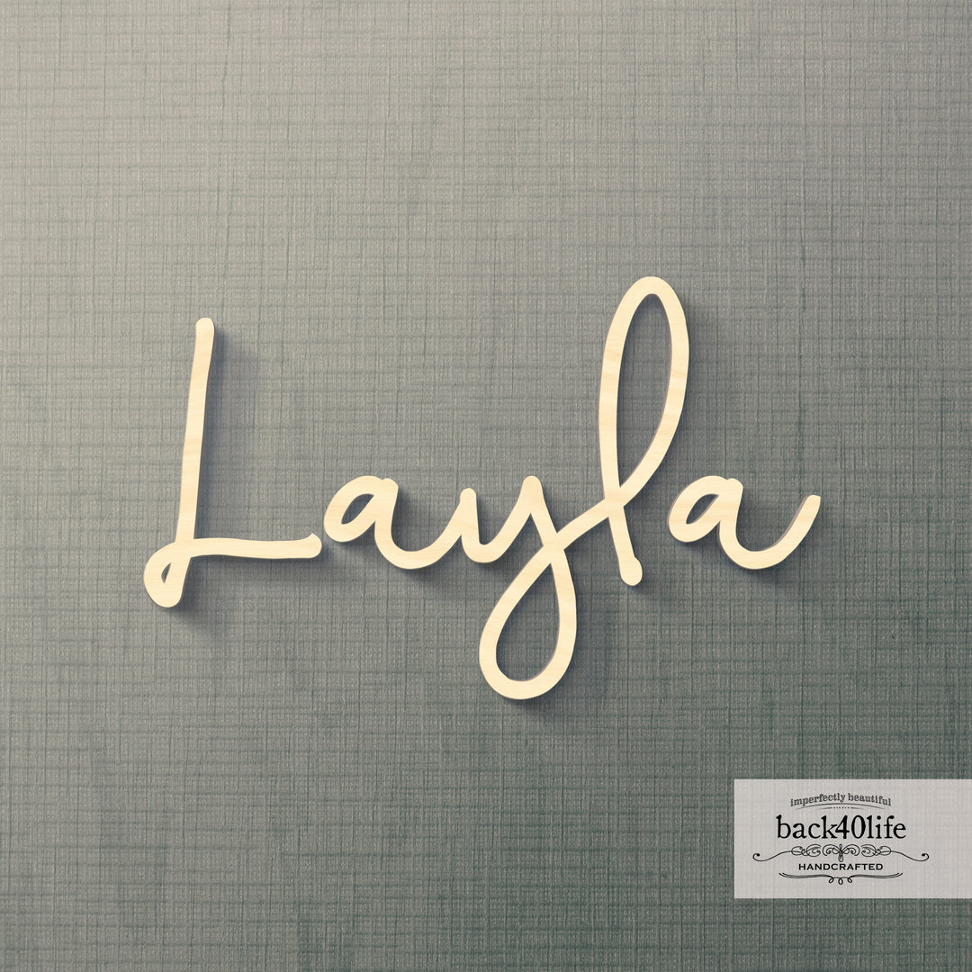 Custom Wooden Name Cutout Sign - Personalized Word Name Phrase Cutout for Boys and Girls (Jubilant Font) | Back40Life