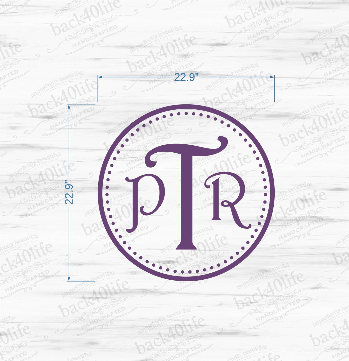 Polka Dot Circle Monogram Vinyl Wall Decal (K-027a)