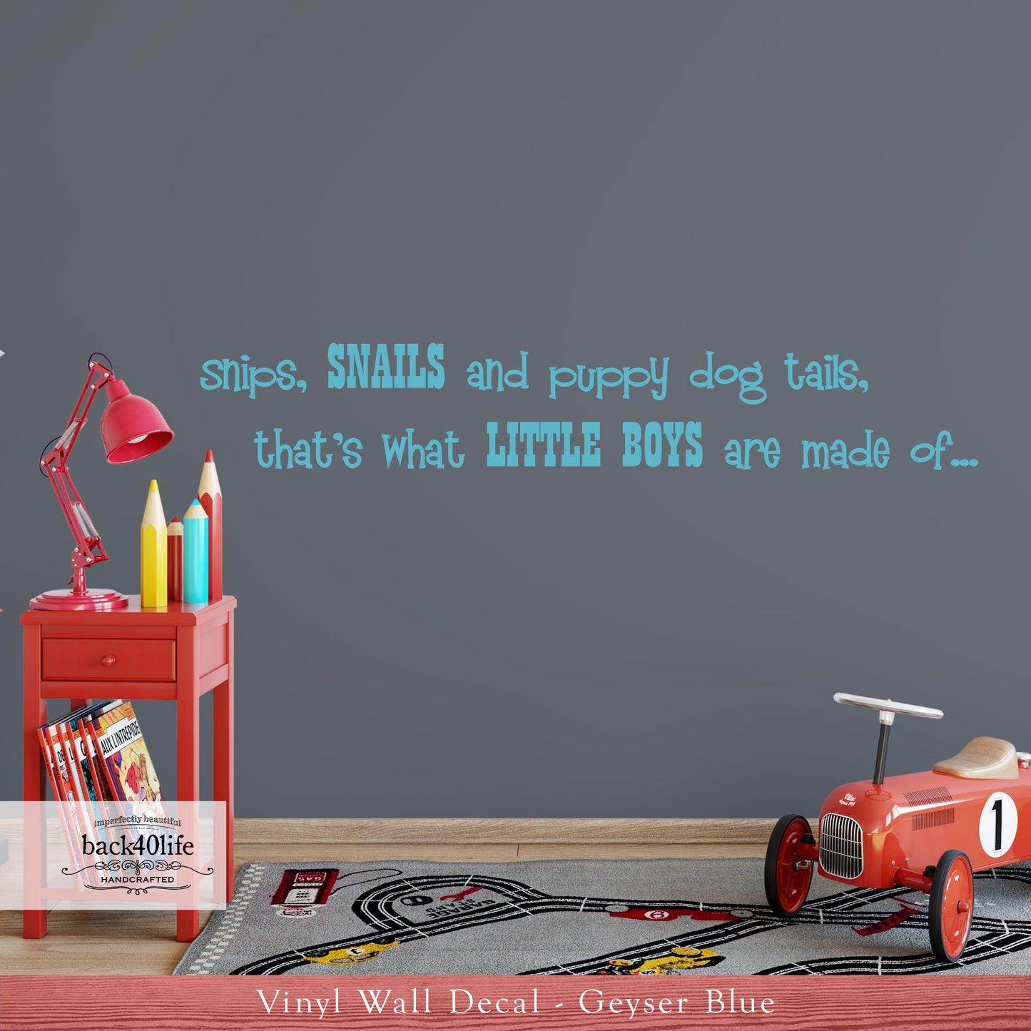 Snips, Snails and Puppy Dog Tails Vinyl Wall Decal (K-033b)