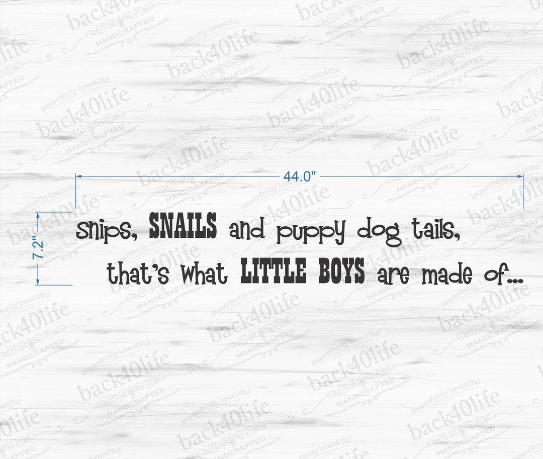 Snips, Snails and Puppy Dog Tails Vinyl Wall Decal (K-033b)