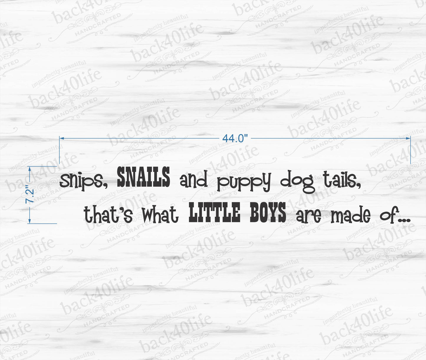 Snips, Snails and Puppy Dog Tails Vinyl Wall Decal (K-033b)