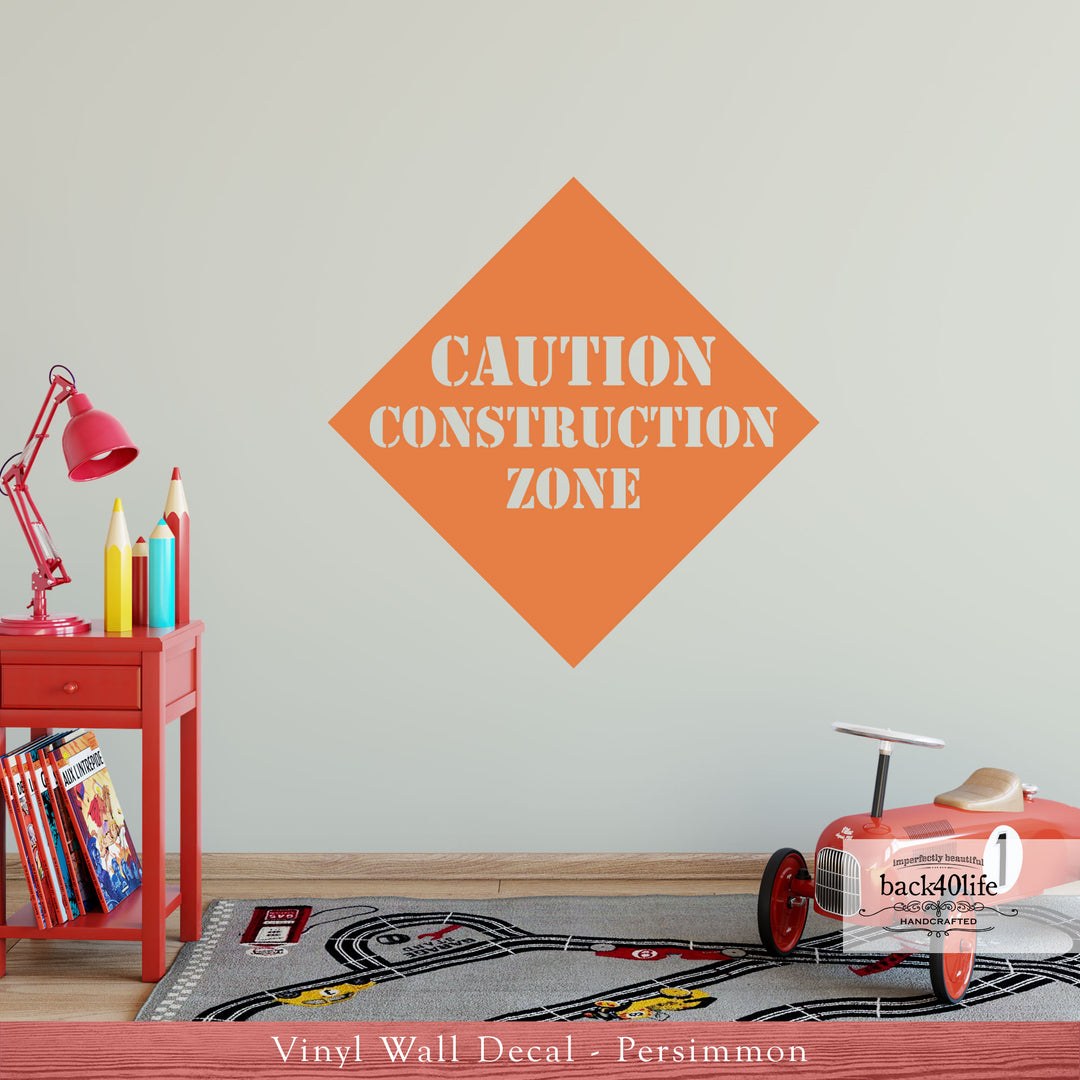 CAUTION Construction Zone Vinyl Wall Decal (K-045b)