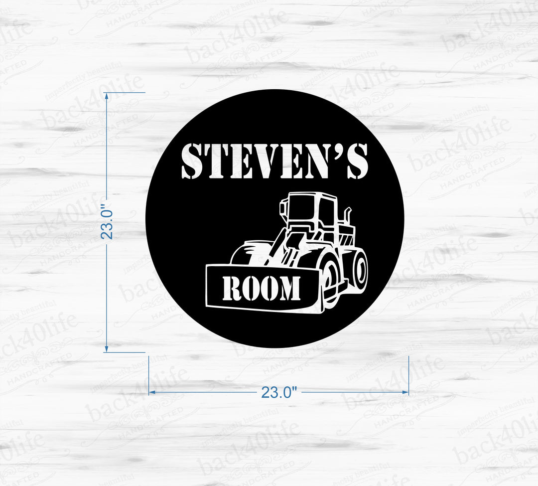 Construction Zone with Name Vinyl Wall Decal (K-045c)