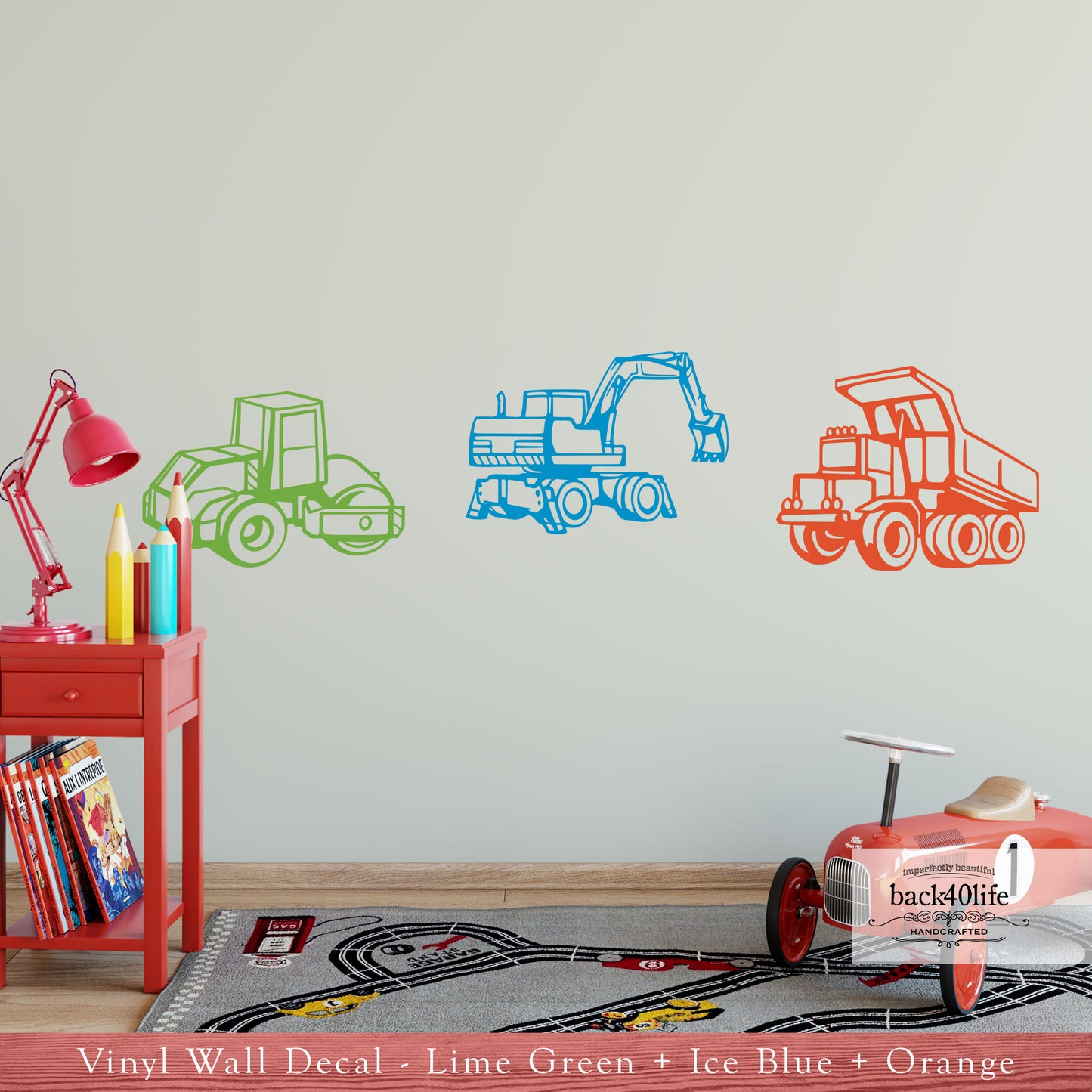 Construction Equipment Vinyl Wall Decal (K-045)