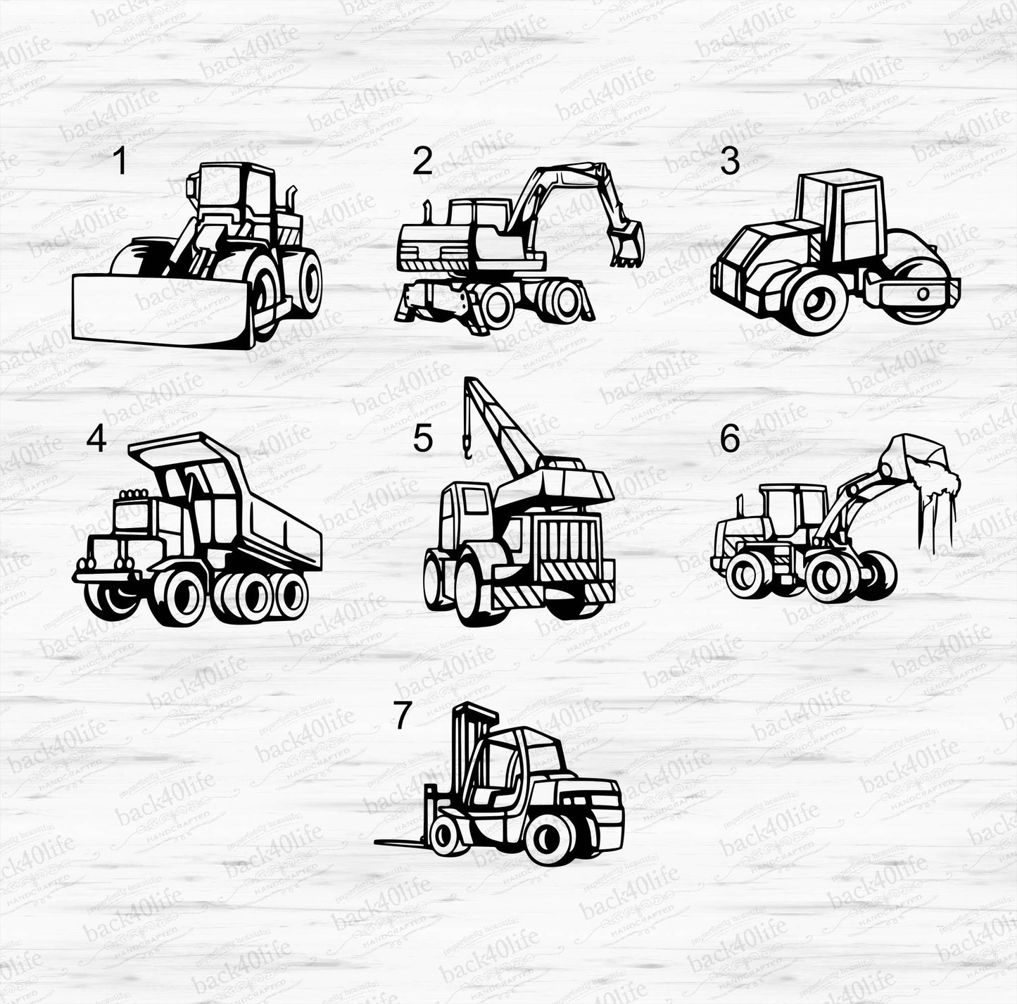Construction Equipment Vinyl Wall Decal (K-045)