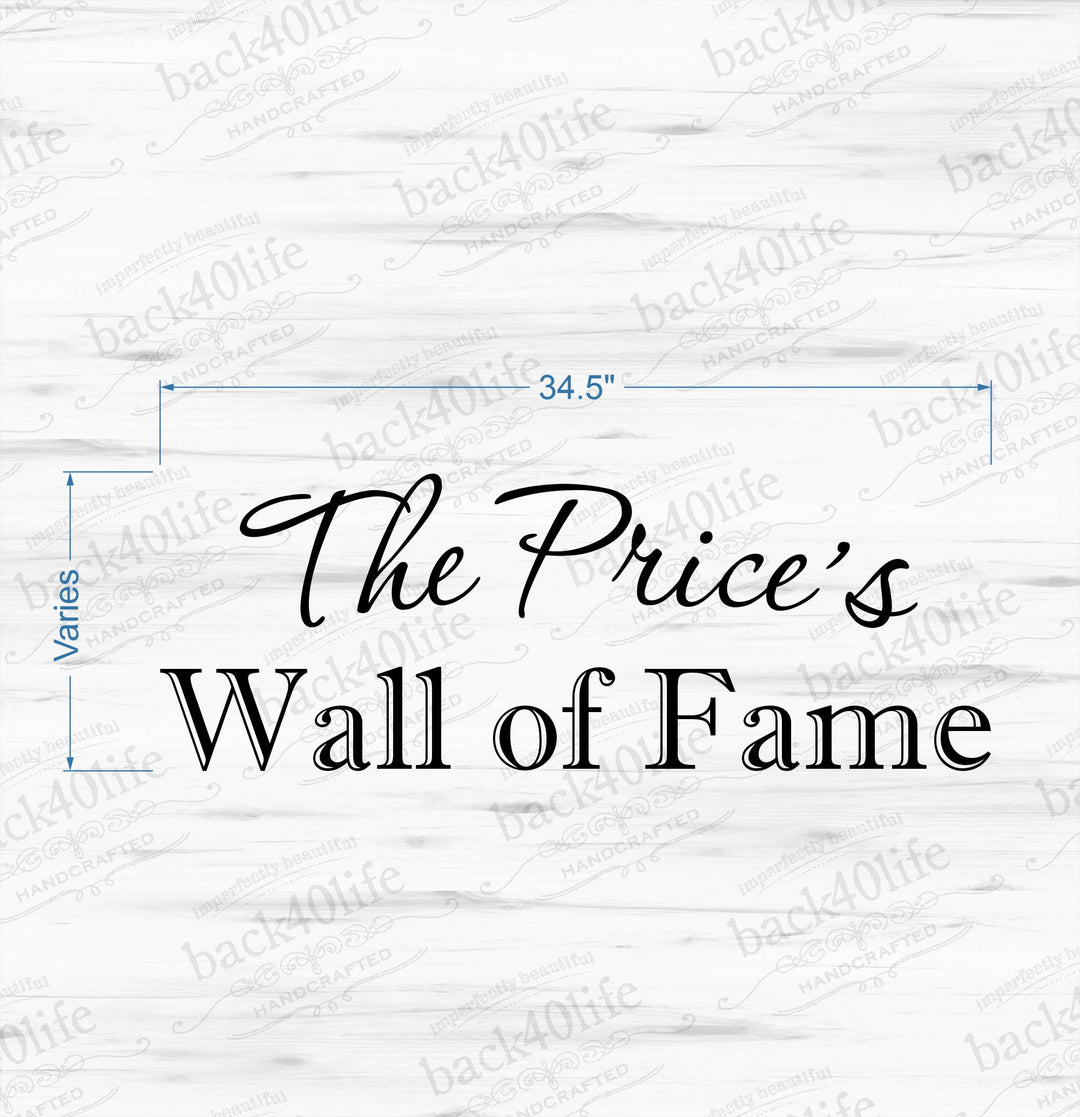 Wall of Fame Personalized Family or School Vinyl Wall Decal (K-049)