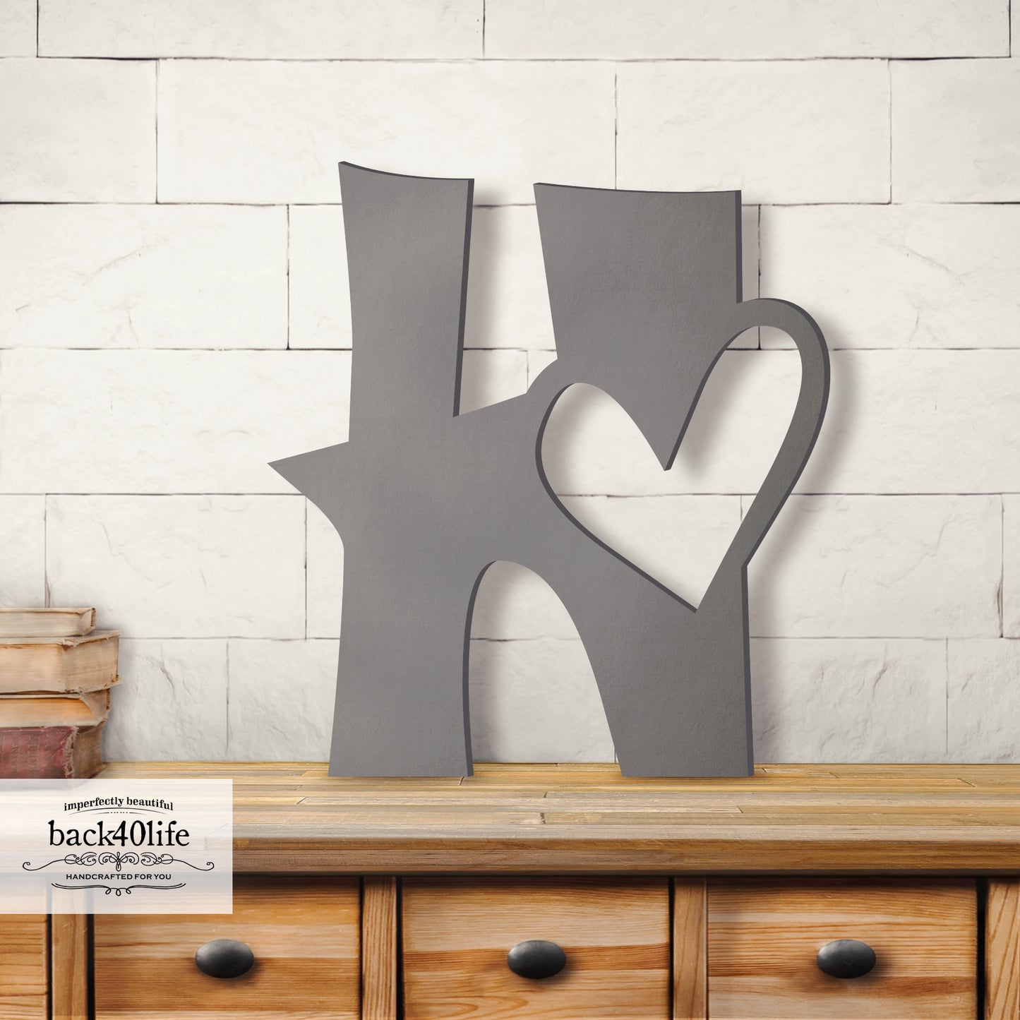Precision Cut Heart Wood Monogram Letter (LC-06)