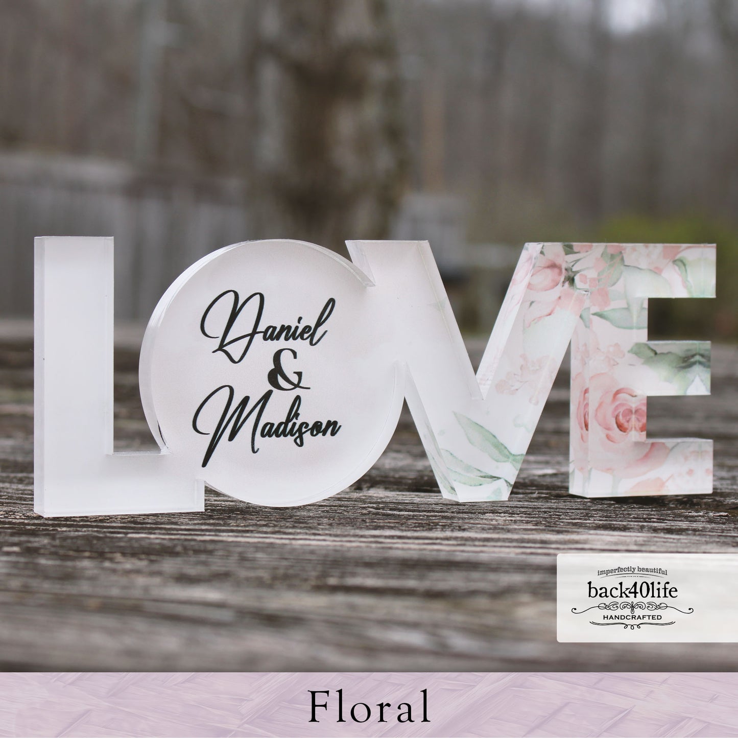 W-108 Love Personalized Acrylic Cutout - Wedding Anniversary Romantic Gift