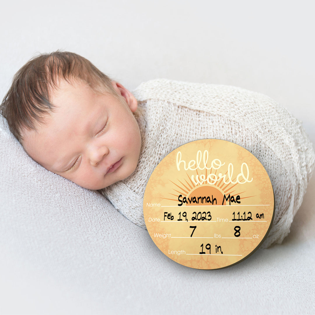 Wooden Birth Stats Picture Prop Sign for Boys and Girls (BST-021) - Back40Life
