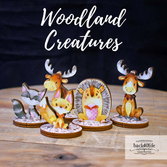 Woodland Creatures | Set of Painted Wooden Cutout Shapes - Back40Life (PC-005-Set)