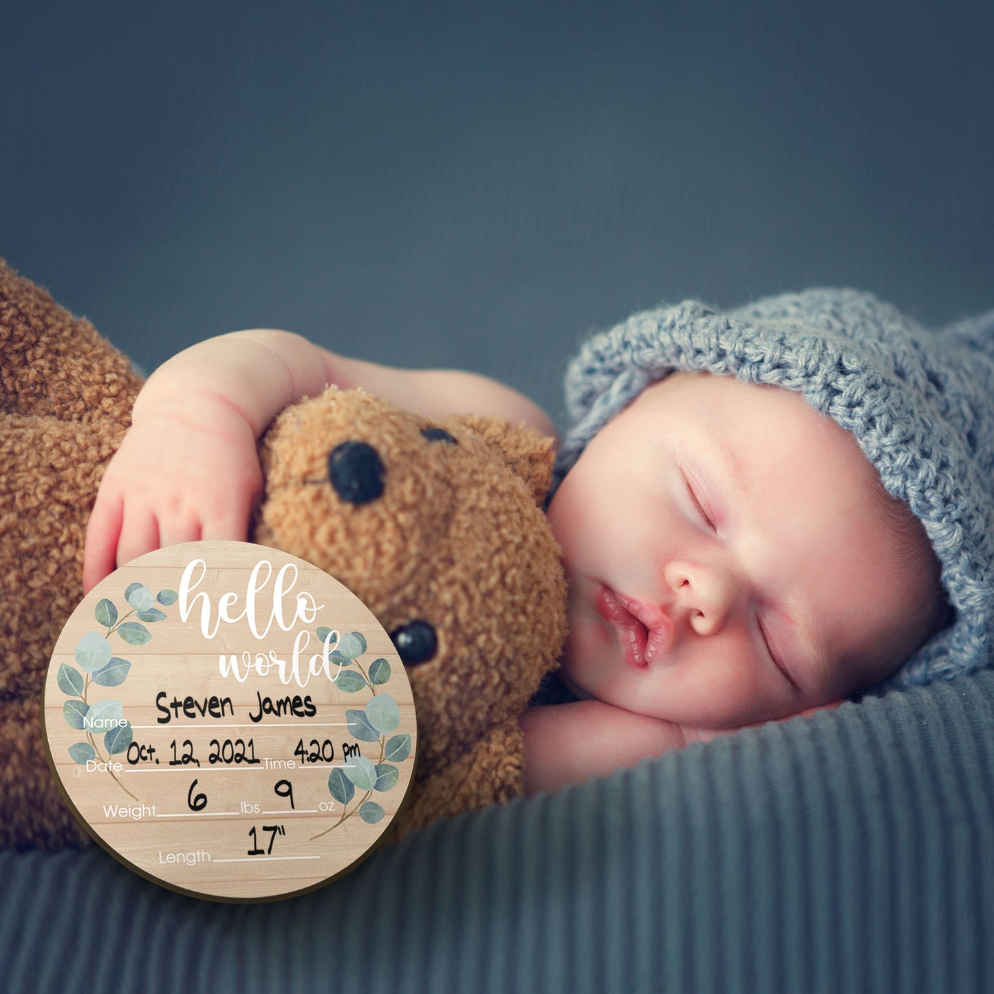 Wooden Birth Stats Picture Prop Sign for Boys and Girls (BST-020) - Back40Life