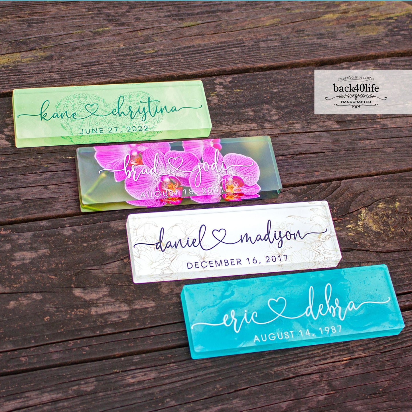 W-111 Couples Names Personalized Acrylic Block Cutout - Wedding Anniversary Romantic Gift