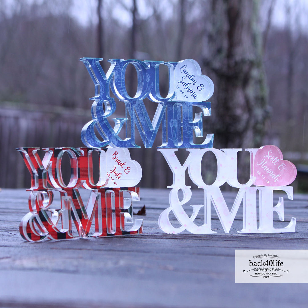W-109 You & Me Personalized Acrylic Cutout - Wedding Anniversary Romantic Gift