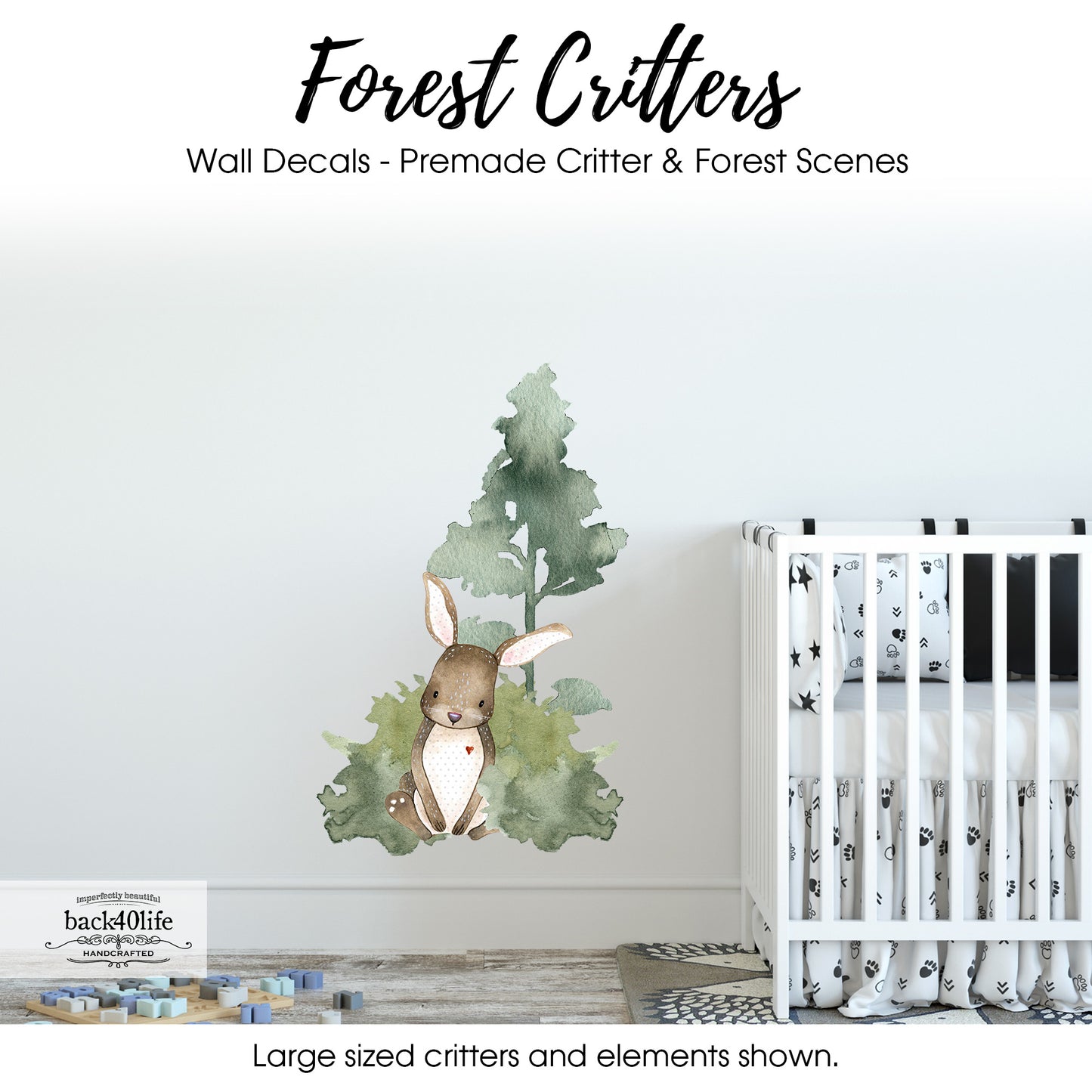 Forest Critters Vinyl Decal Vignette Forest Scene (PC-001F)