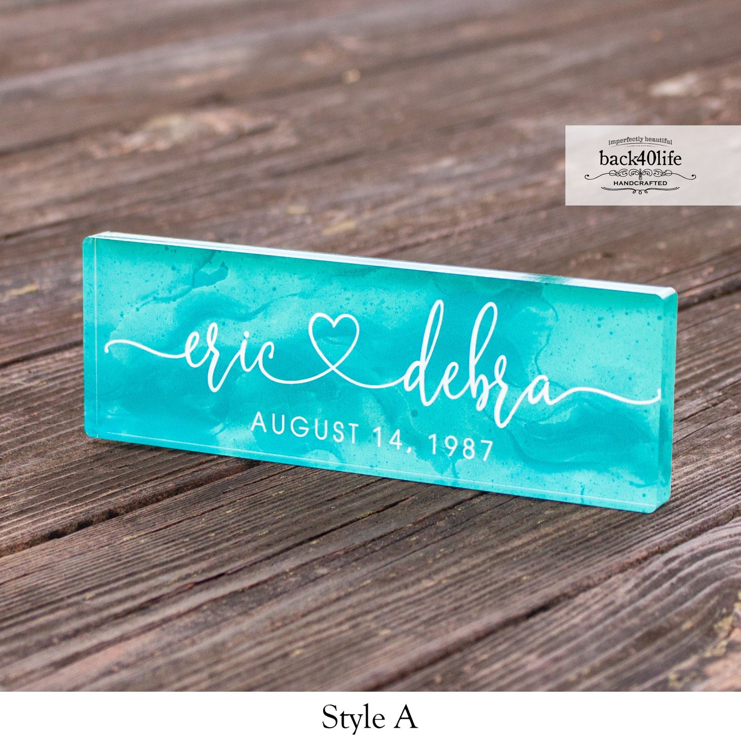 W-111 Couples Names Personalized Acrylic Block Cutout - Wedding Anniversary Romantic Gift
