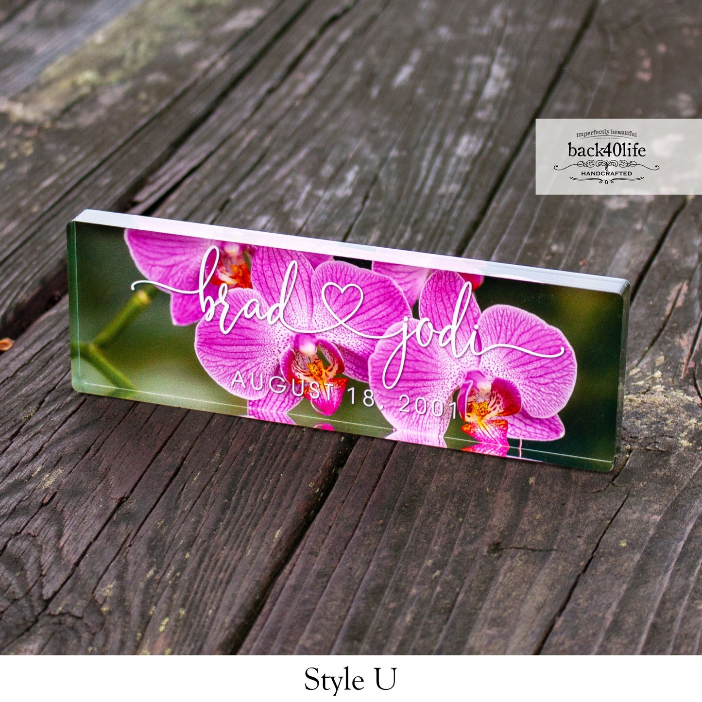 W-111 Couples Names Personalized Acrylic Block Cutout - Wedding Anniversary Romantic Gift