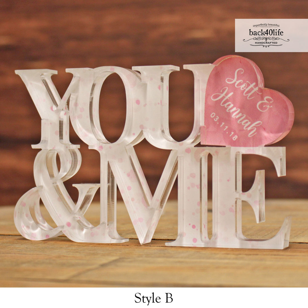 W-109 You & Me Personalized Acrylic Cutout - Wedding Anniversary Romantic Gift