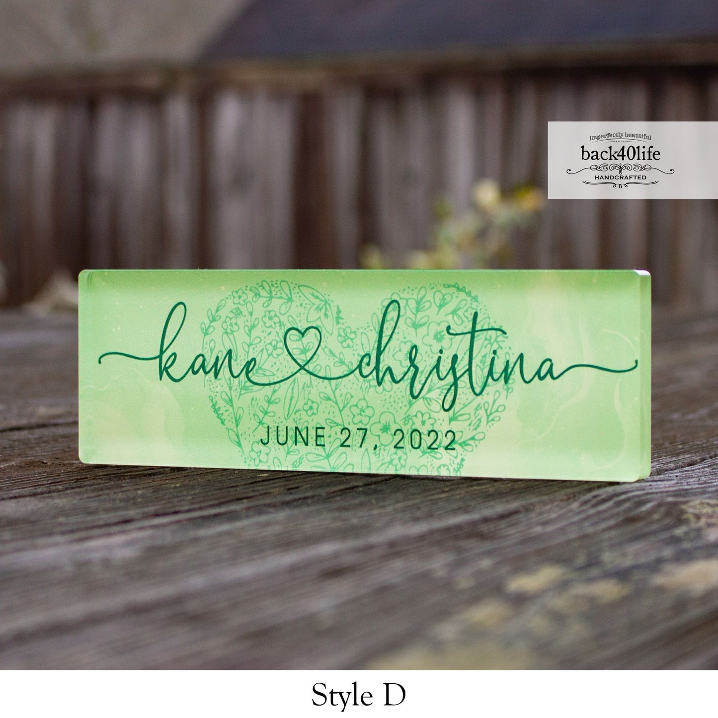 W-111 Couples Names Personalized Acrylic Block Cutout - Wedding Anniversary Romantic Gift