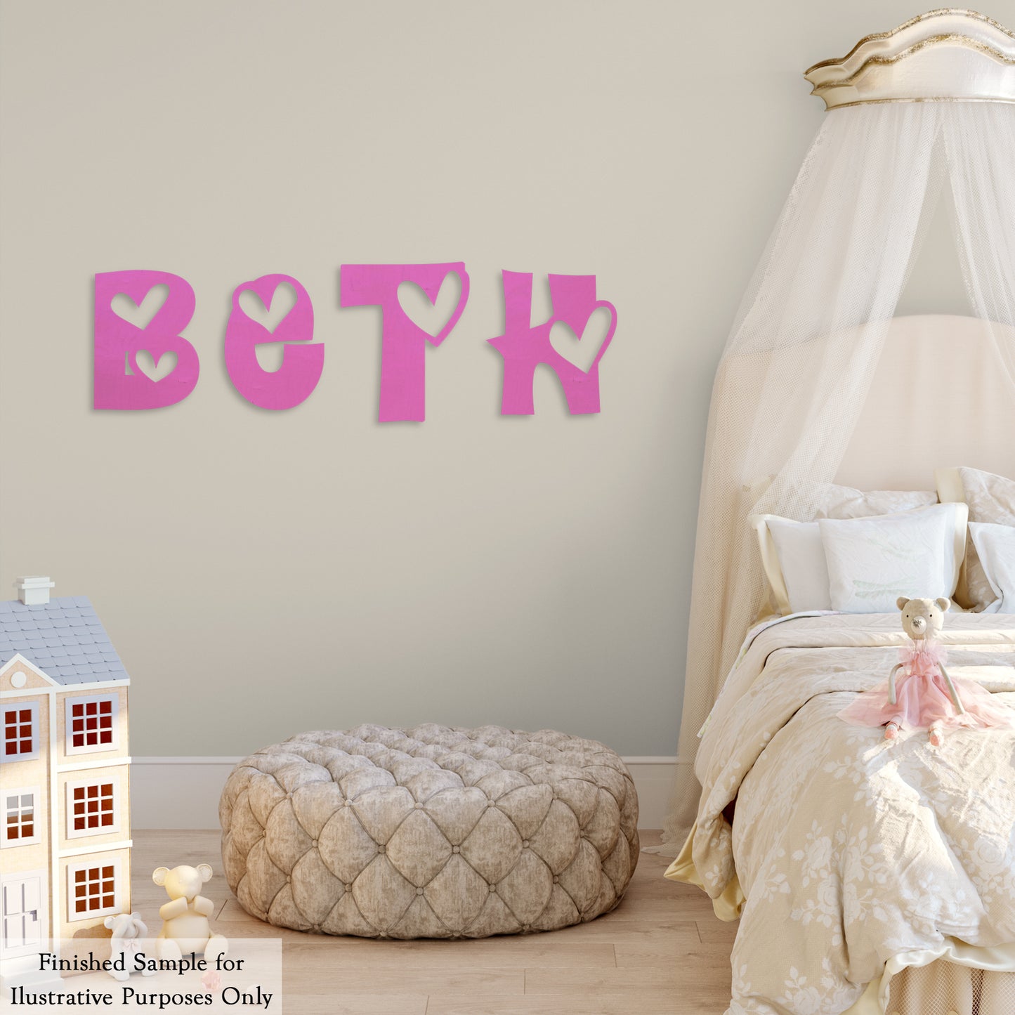Precision Cut Heart Wood Monogram Letter (LC-06)