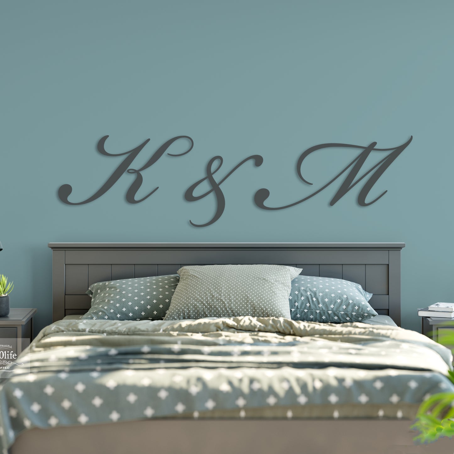 Precision Cut Wood Posh Calligraphy Script Monogram Letter (LC-08)