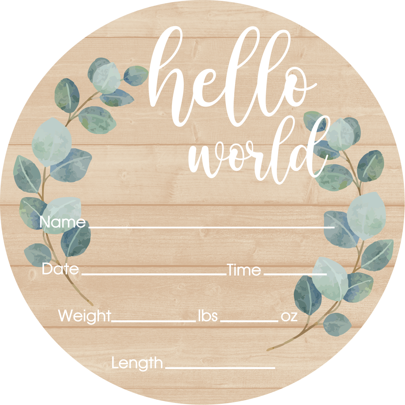 Wooden Birth Stats Picture Prop Sign for Boys and Girls (BST-020) - Back40Life