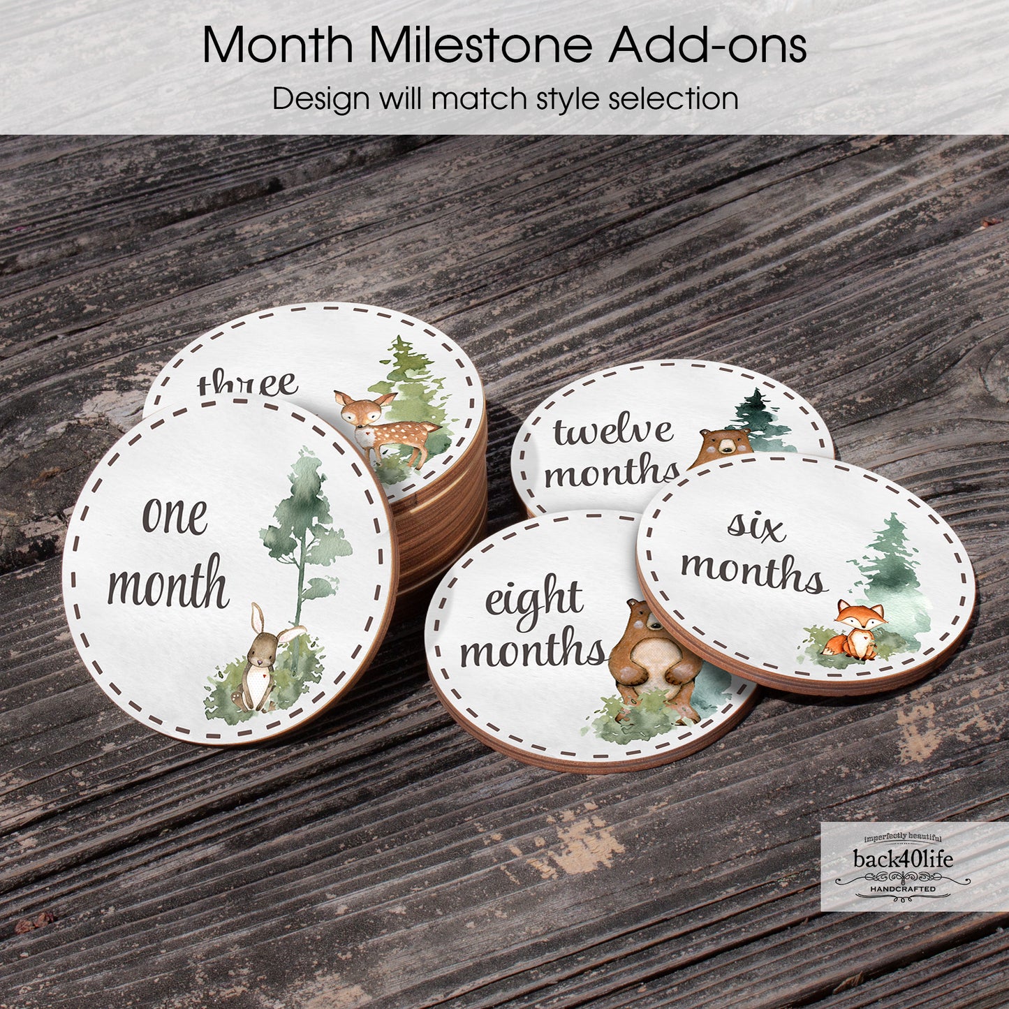 Wooden Birth Stats Picture Prop Sign for Boys and Girls (BST-014) - Back40Life