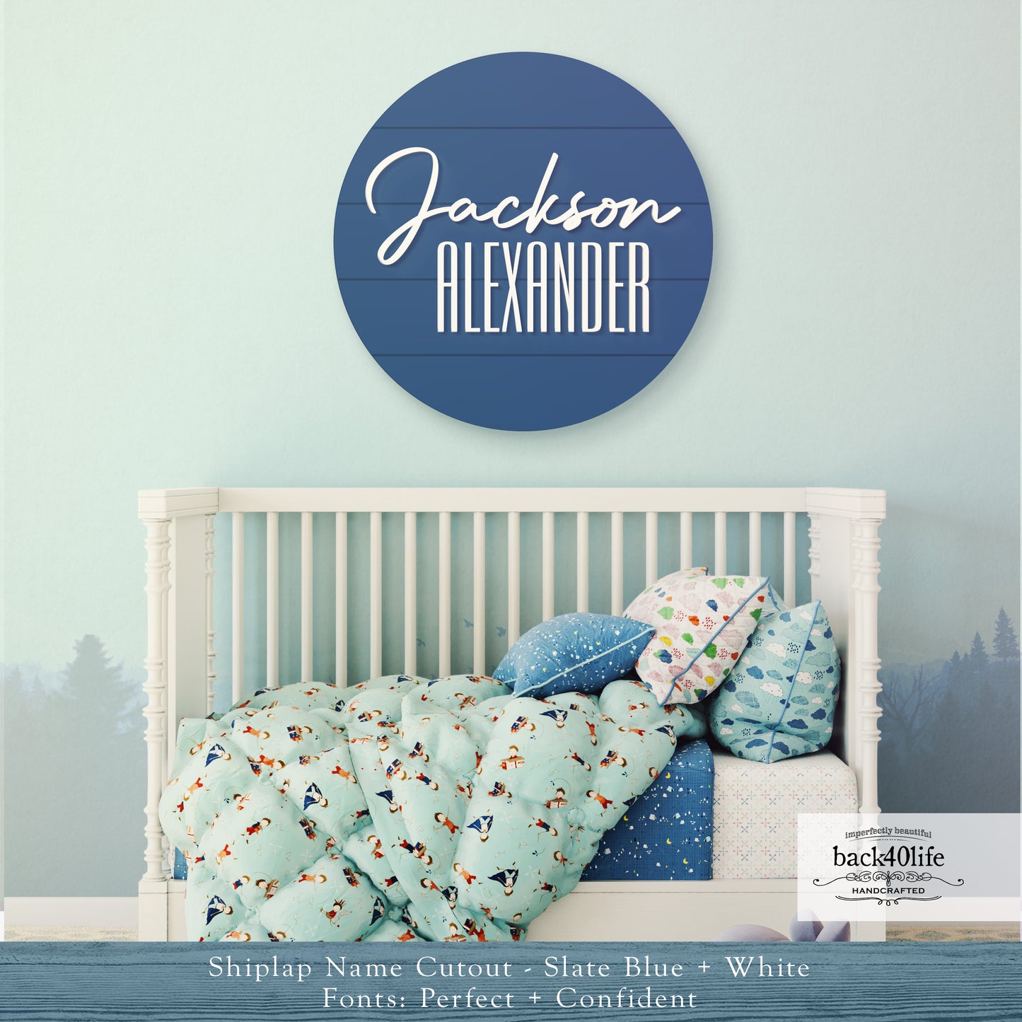 Wood Name Cutout Shiplap Sign for Boys and Girls | Back40Life