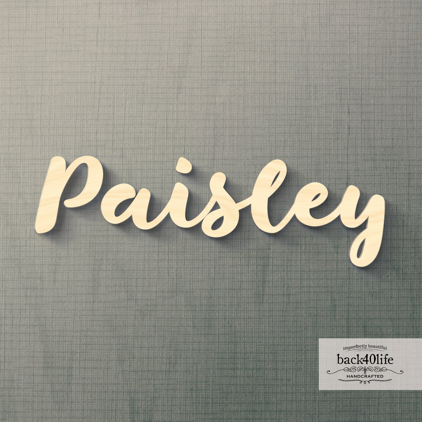 Custom Wooden Name Cutout Sign - Personalized Word Name Phrase Cutout for Boys and Girls (Peaceful Font) | Back40Life