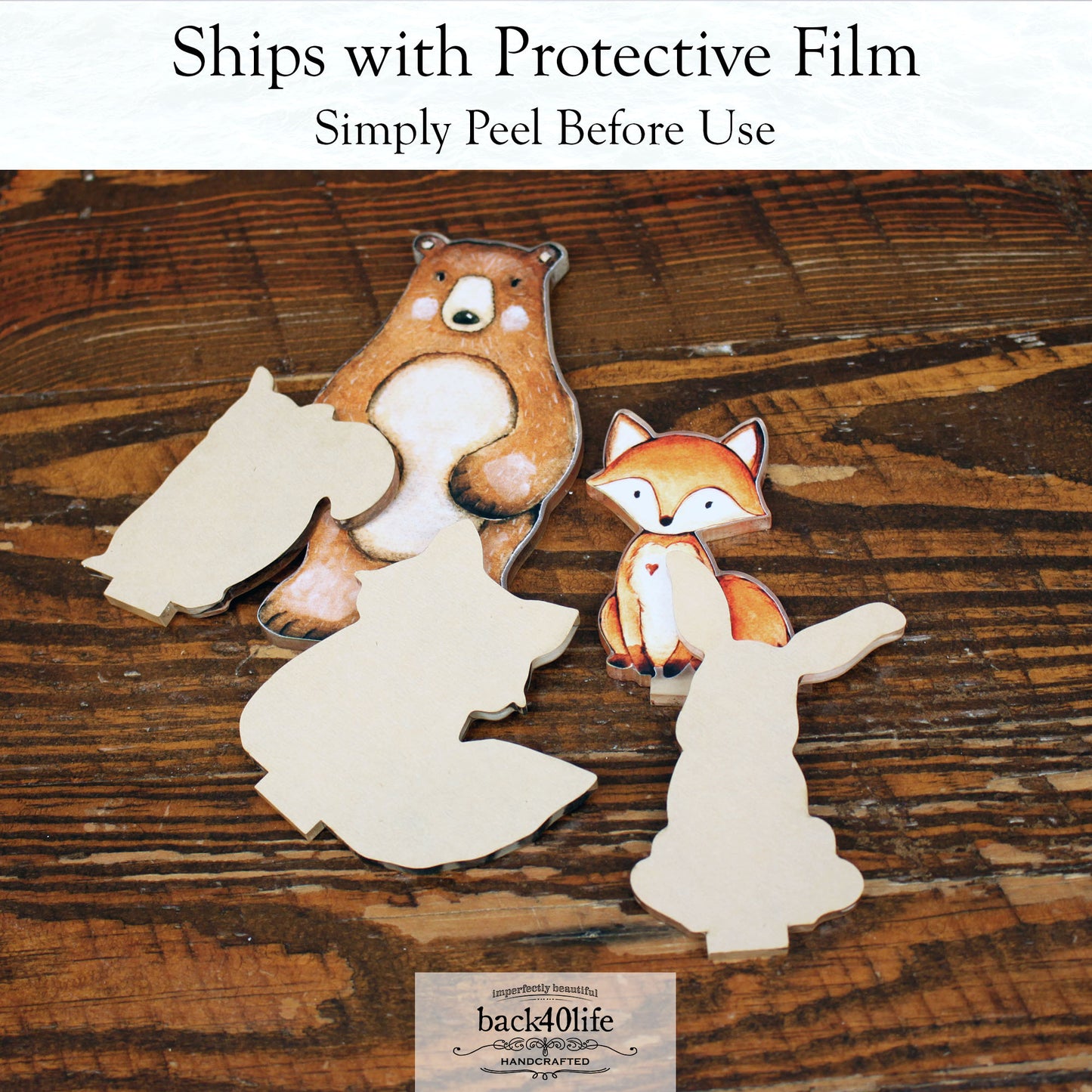 Forest Critters | Set of Double-Sided Acrylic Cutout Shapes - Back40Life (PC-001D)