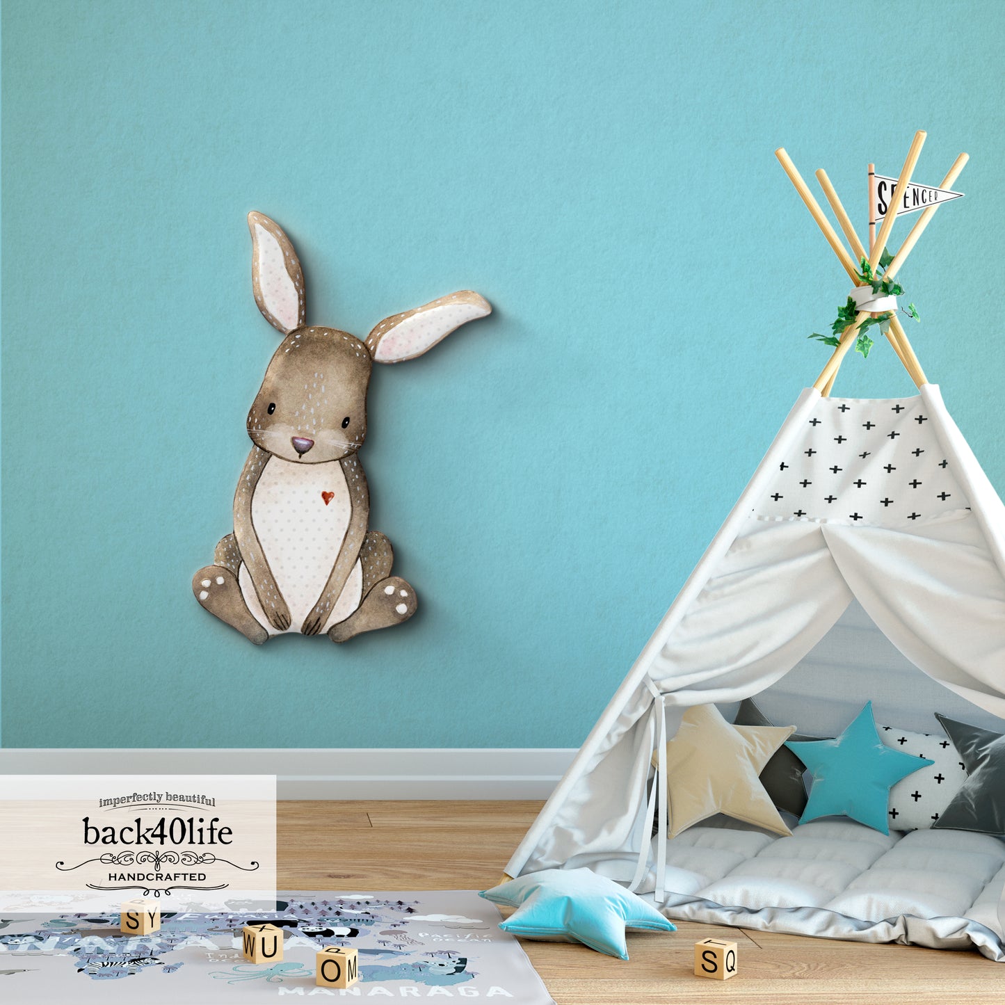 Bunny Rabbit | Forest Critter Wooden Cutout Shape - Back40Life (PC-001-Bunny)