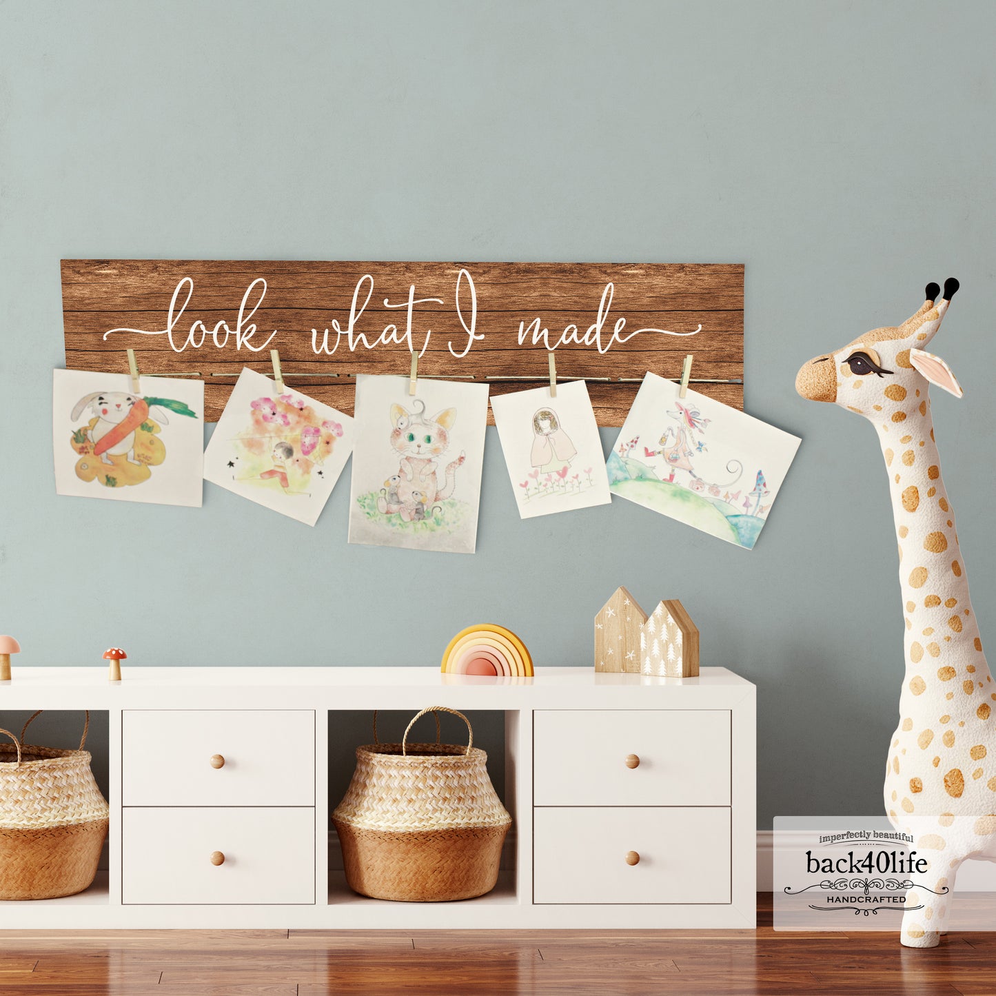 Look What I Made - Wooden Children's Art Sign (S-102) | Back40Life