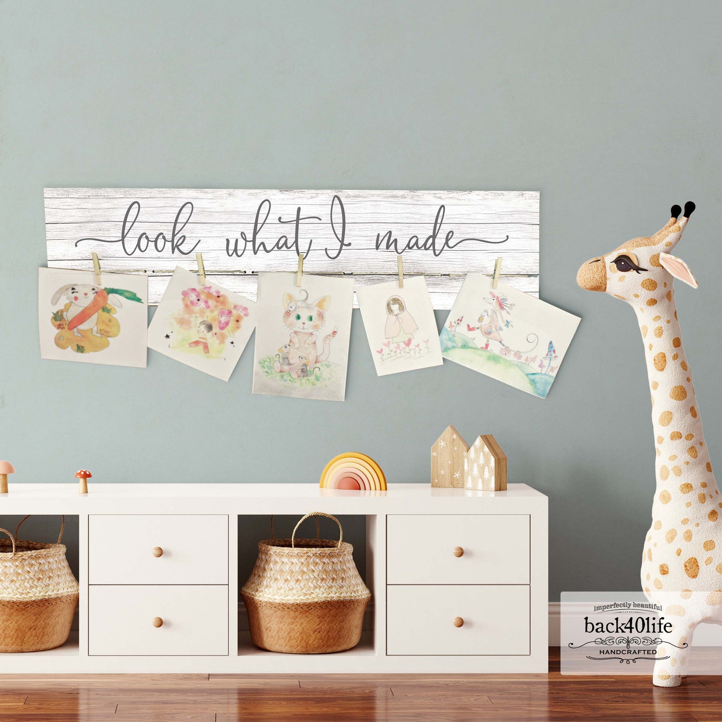 Look What I Made - Wooden Children's Art Sign (S-102) | Back40Life