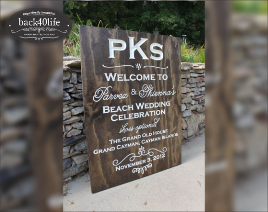 Wooden Wedding or Reception Welcome Sign - The Howell (S-007-2)