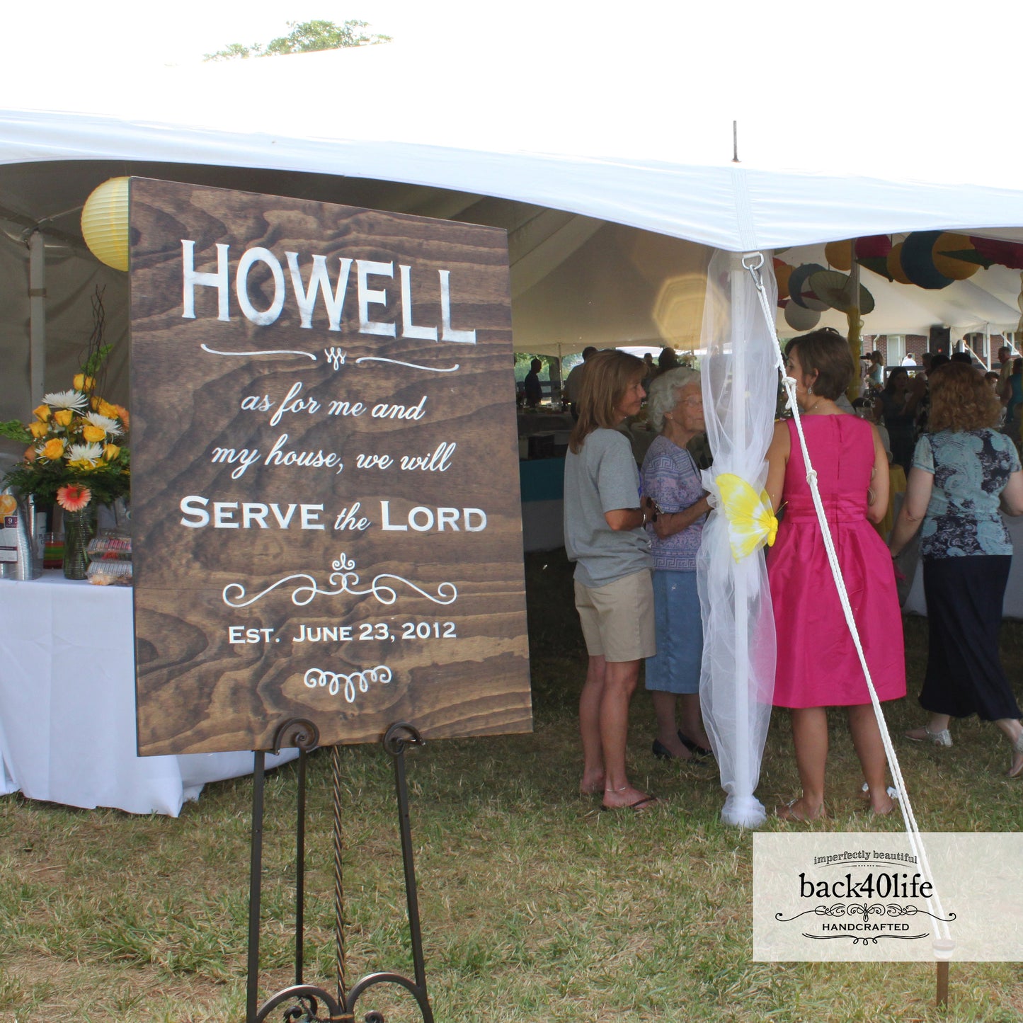 Wooden Wedding or Reception Welcome Sign - The Howell (S-007-2)