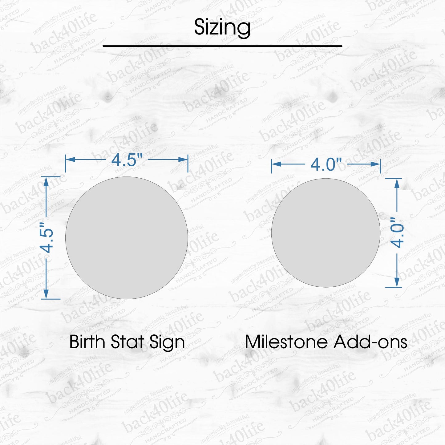 Wooden Birth Stats Picture Prop Sign for Boys and Girls (BST-014) - Back40Life
