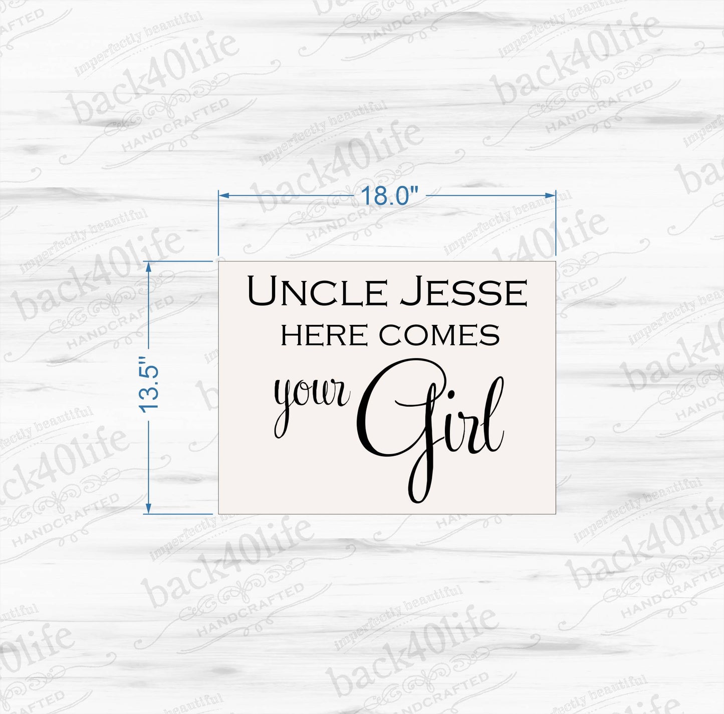 Wedding Procession Sign - Here Comes Your Girl (W-028b)