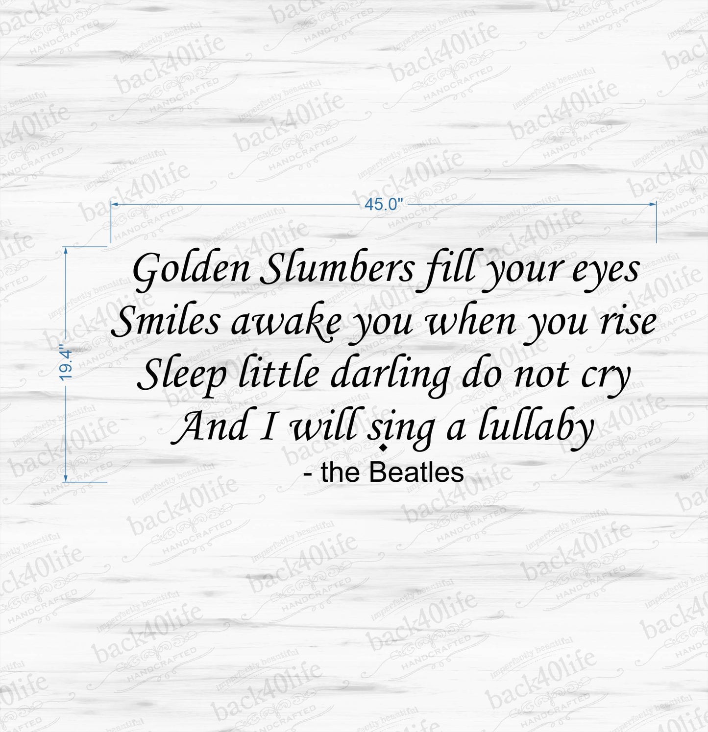 Golden Slumbers Vinyl Wall Decal (K-036)