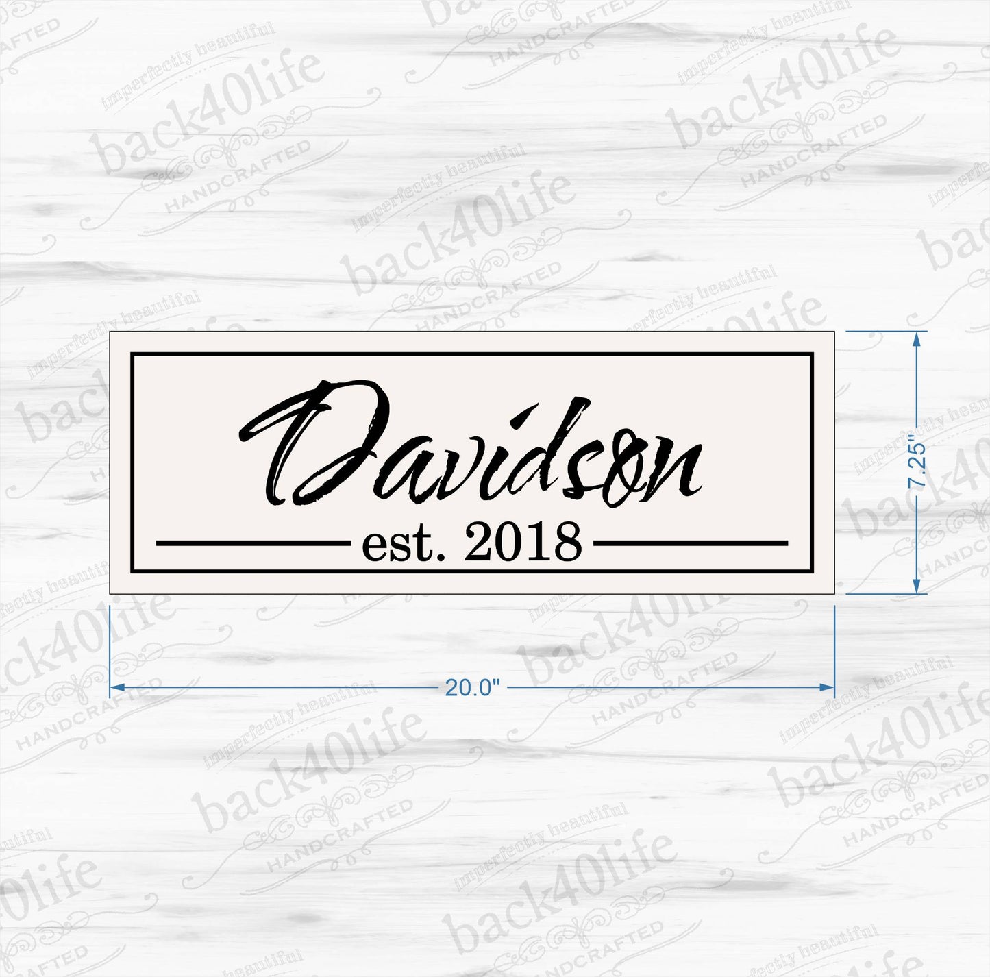 Family Name with Established Date Wood Sign - The Tompkins (S-033)