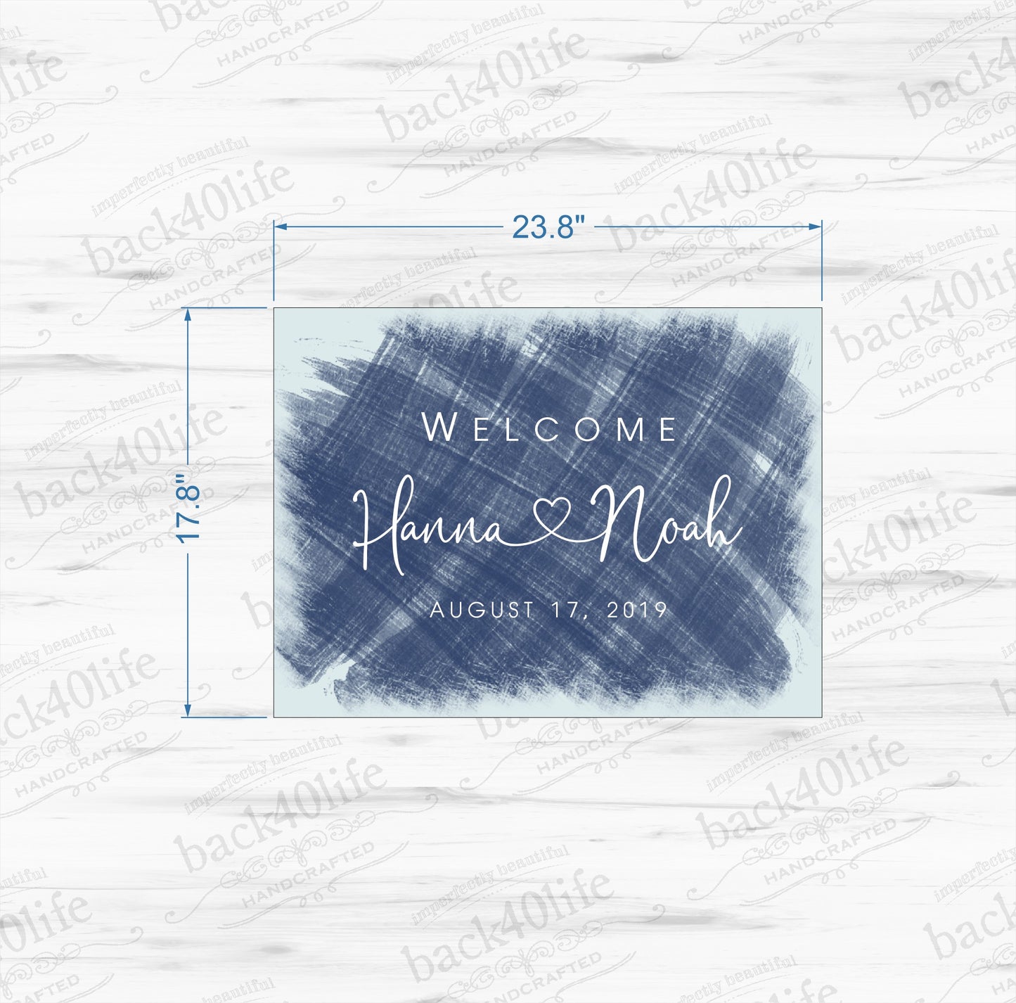 Brushed Paint Acrylic Wedding Sign (W-104)