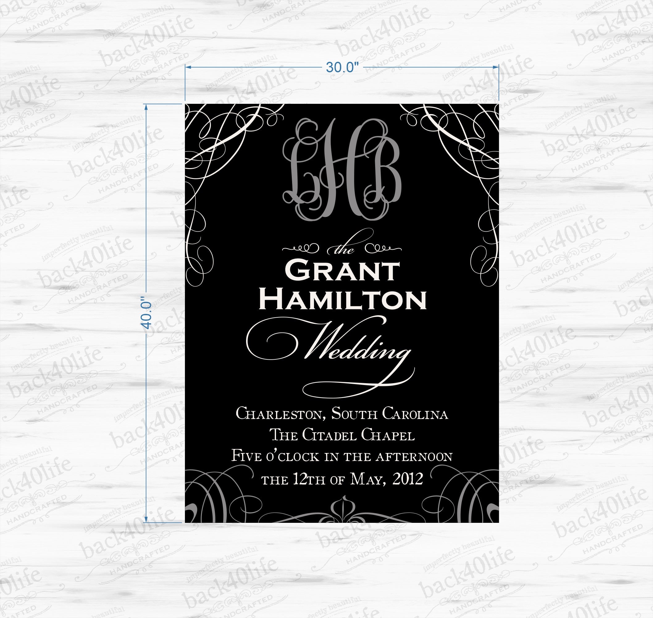 Wedding Reception Entrance Sign - The good Grant Hamilton (W-034) - Back40Life