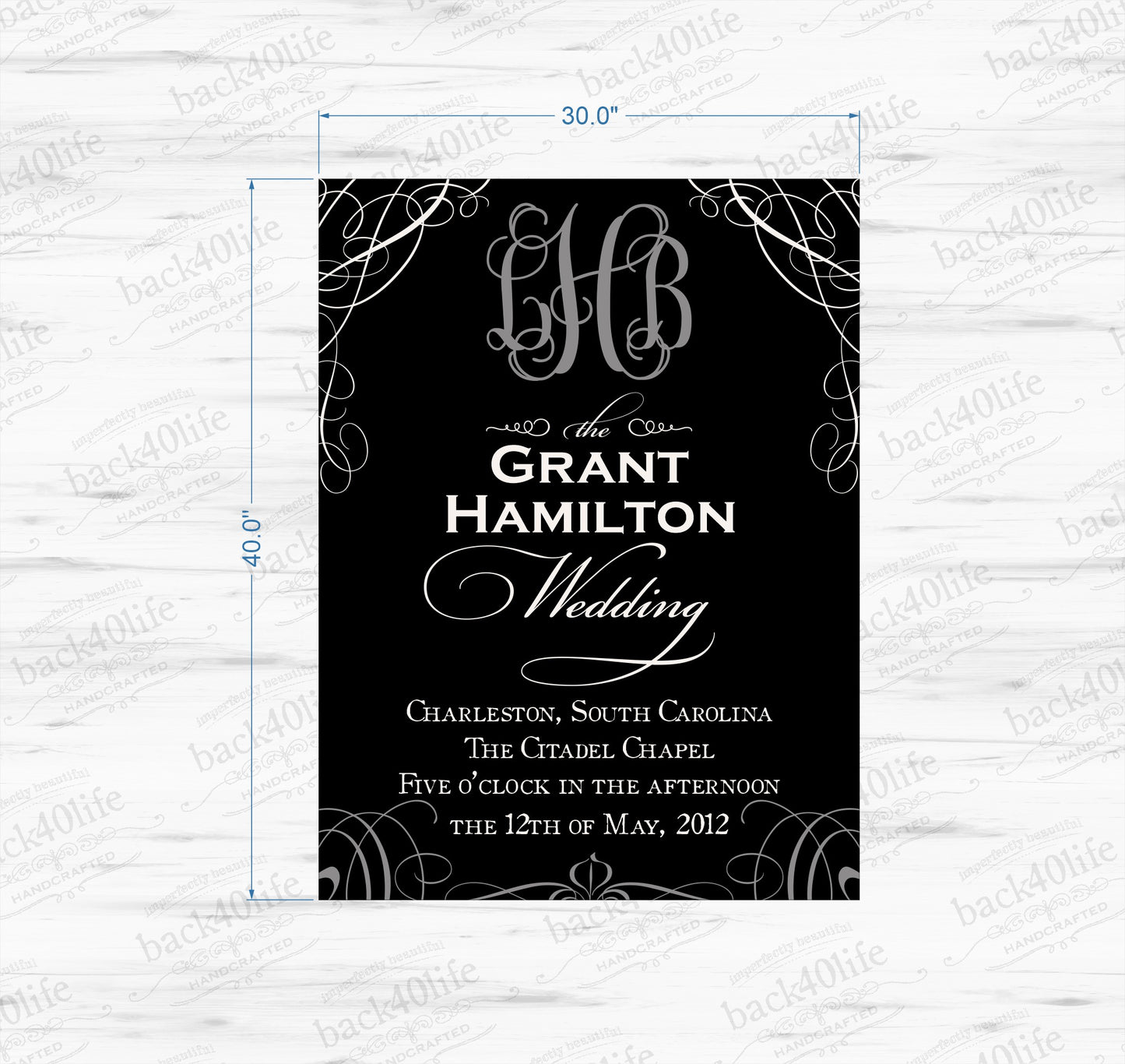 Wedding Reception Entrance Sign - The Grant Hamilton (W-034)