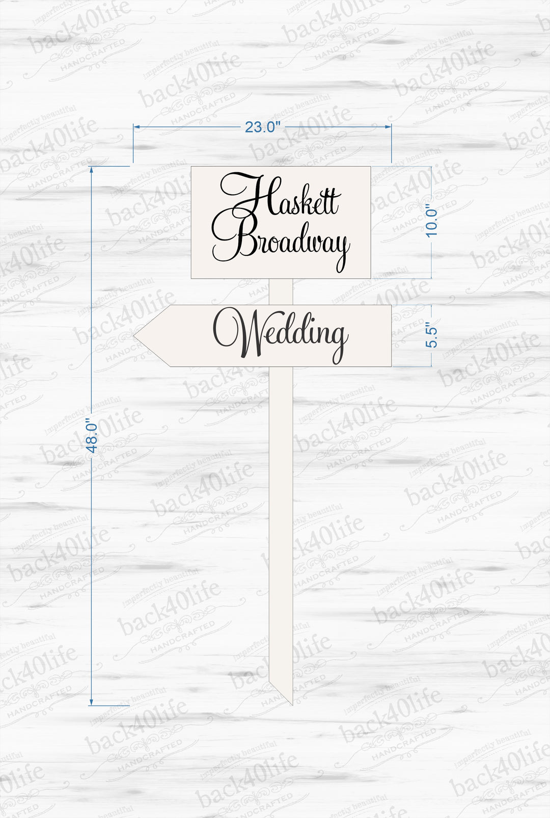 Wedding Directional Arrow Wood Sign (S-017c)
