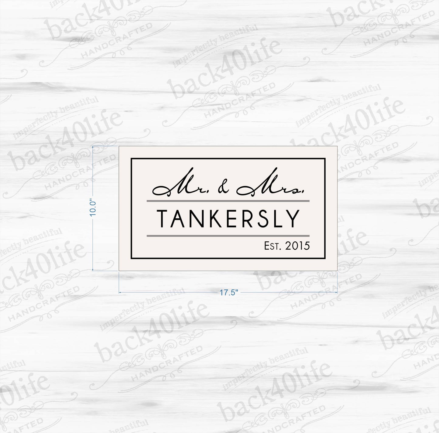 Family Name and Date Wood Sign - The Hendricks (S-028)