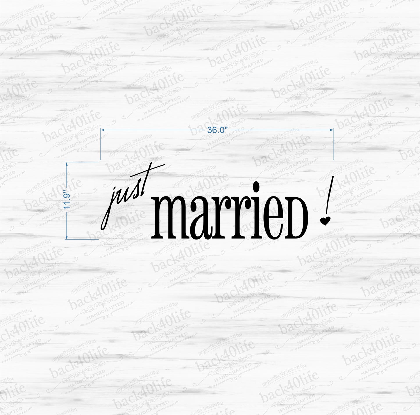 Just Married Vinyl Car Decal (W-068)