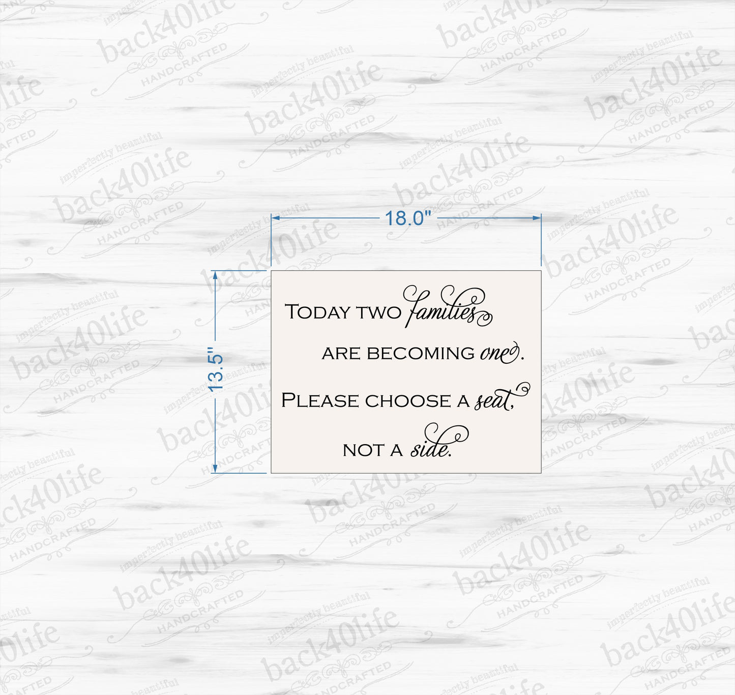 Choose a Seat Not a Side Wedding Sign (W-036a)